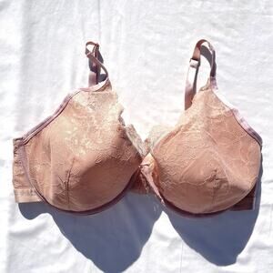 Soma Lightest Lift Lace Plunge Bra 38DDD Beige Underwire